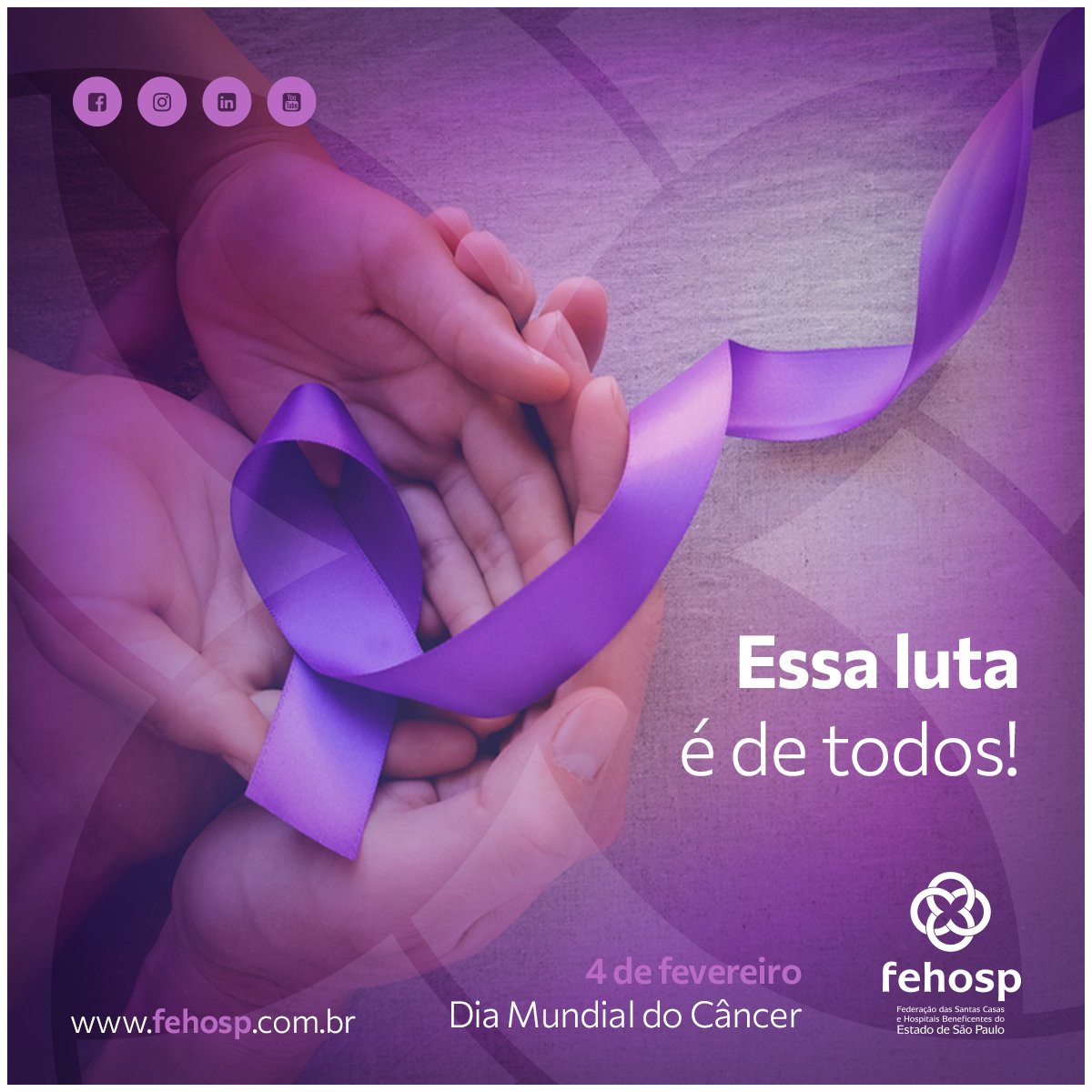 fehosp's tweet photo. O diagnóstico precoce, salva vidas. Previna-se!

#fehosp #diamundialdocancer #prevencao https://t.co/qH0pdmh7B6