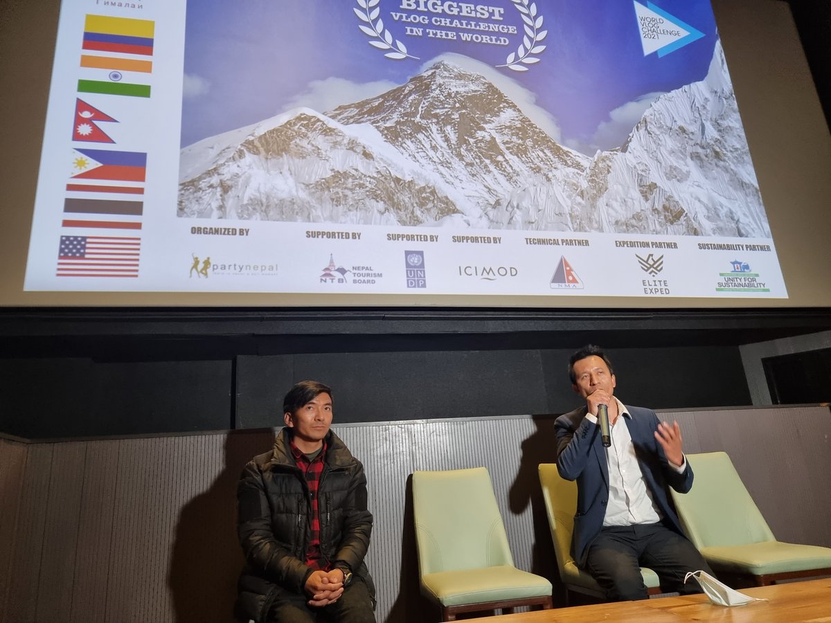 UNDPNepal's tweet photo. VLOG from the Everest!
Thrilled to join young vloggers to raise awareness on climate change impact via ‘World Vlog Challenge’. It was org at Everest basecamp in which 11 vloggers from 6 countries trekked 10 days along Khumbu region. https://t.co/r76uGRb9jc
https://t.co/lUF6TjYmQz https://t.co/IYjwYmMsI3