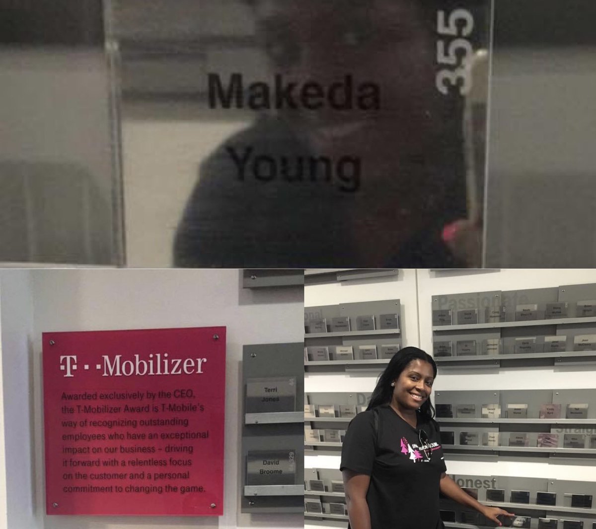 MakedaGadson's tweet photo. .004 percent have won T-Mobilizer over 19 years? Photo: 2016 when I visited HQ

The day I received this award in 2008 is unforgettable! I was shocked my mind completely focused on having an amazing visit (iykyk) it took me a min to process why the visitor (CEO) knew my name!☺️ https://t.co/Oyfxg0gqDx