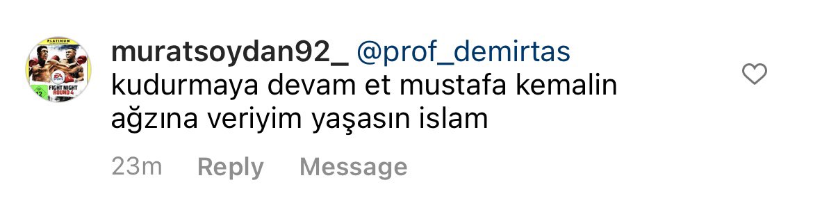 ProfDemirtas's tweet photo. Bu şeref yoksunu kişinin instagram hesabını şikayet edip kapattırabilir misiniz? Teşekkürler https://t.co/4PQcH3CosT