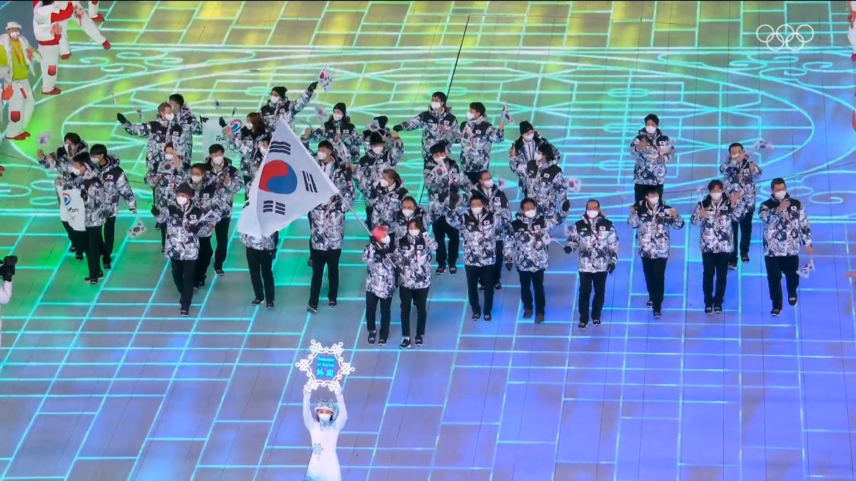 Welcome to #Beijing2022, Republic of Korea. 🇰🇷

Anyone else getting #PyeongChang2018 flashbacks!? 😍

#StrongerTogether