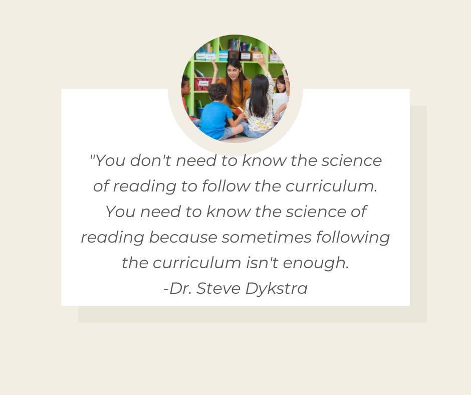 Profound words from Dr. Steve Dystra. #scienceofreading #Neuhaus #literacy #dyslexia