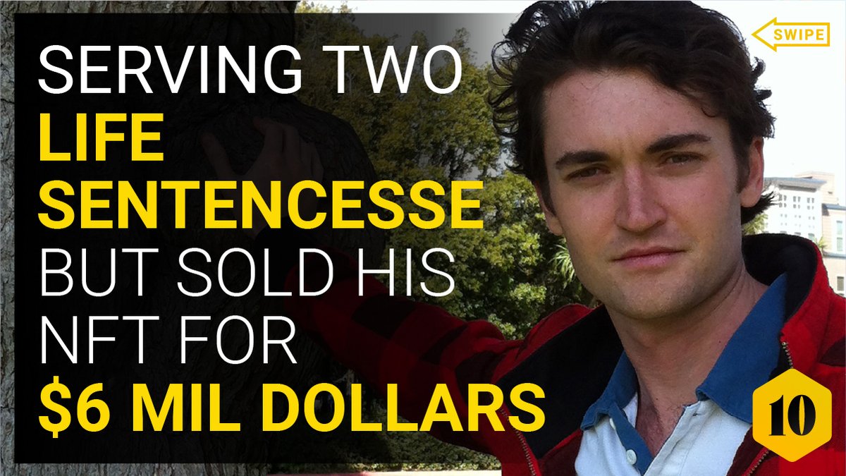 NFTdecade's tweet photo. Silk Road Founder Ross Ulbricht - who happens to be serving two life sentences for his involvement in creating the dark-web marketplace 'Silk Road', was able to sell his #ownNFT for $6 Million Dollars from prison! #nftartists https://t.co/t5GZTZvIpt