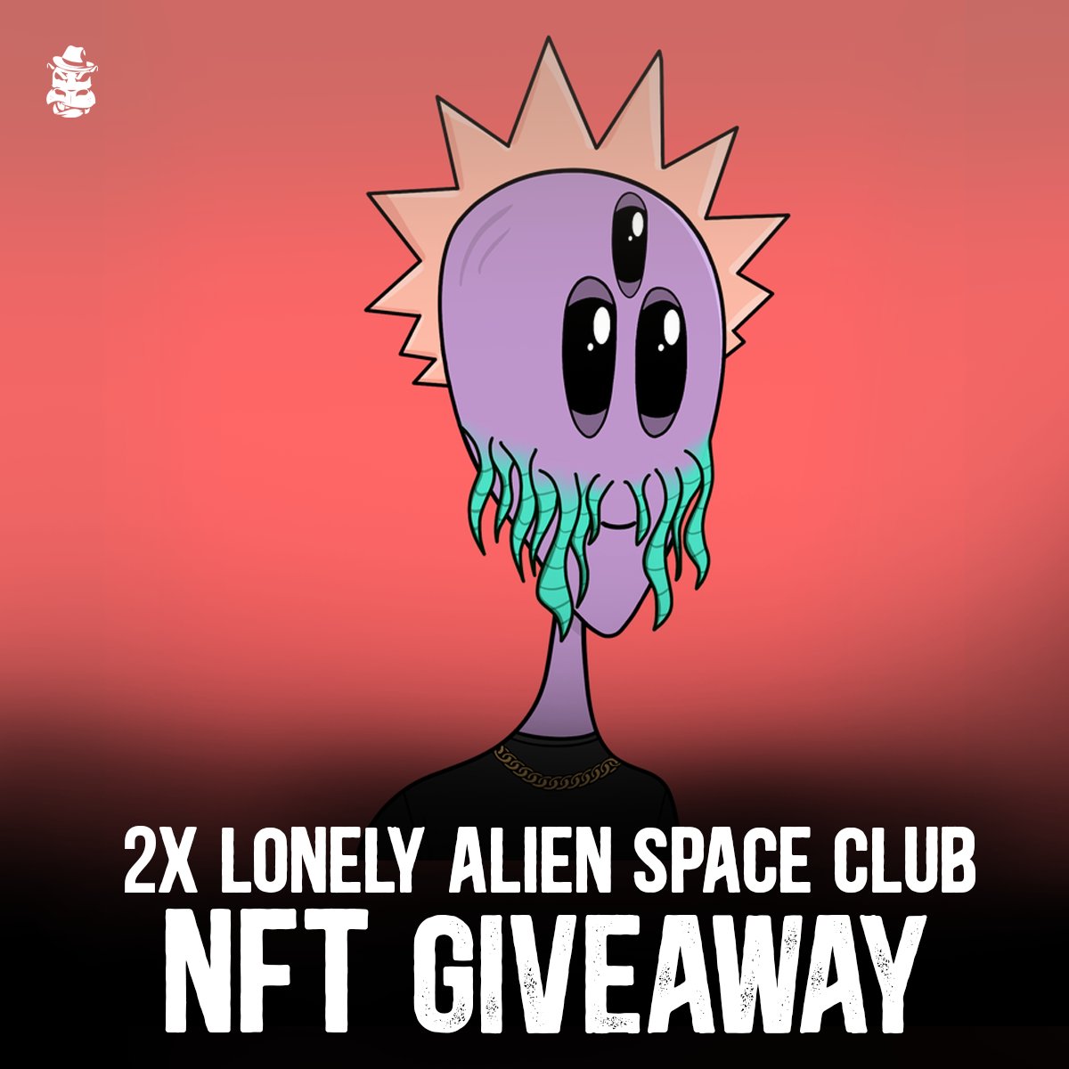 LosHippos's tweet image. Gangsters, we are giving away a 2 Lonely Alien Space Club NFTs worth 0.2ETH!!! 😱

To be Eligible,
1⃣Follow our twitter
2⃣Quote Retweet using #LosHippos #LASC, tag 
@LosHippos &amp;amp; @thelonelyaliens 
3⃣Tag 3 other gangsters 😎

#NFT #NFTGiveaway #LosHippos #NFTCommunity