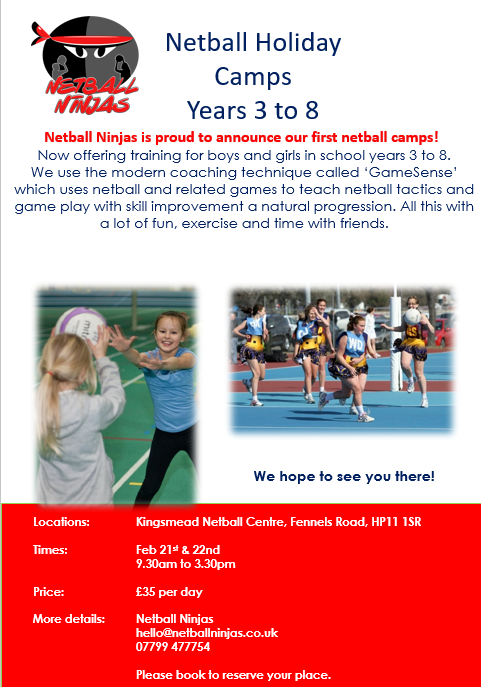NinjasNetball's tweet image. February half term camps! Come join the fun...
#netball #netballforall #notjustforgirls