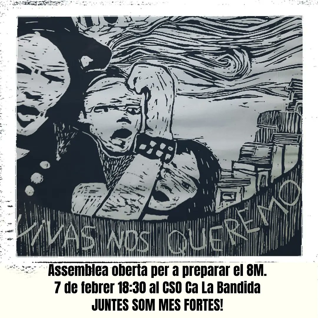 El proper dimarts ens veiem a La Bandida, per preparar juntes el #8M