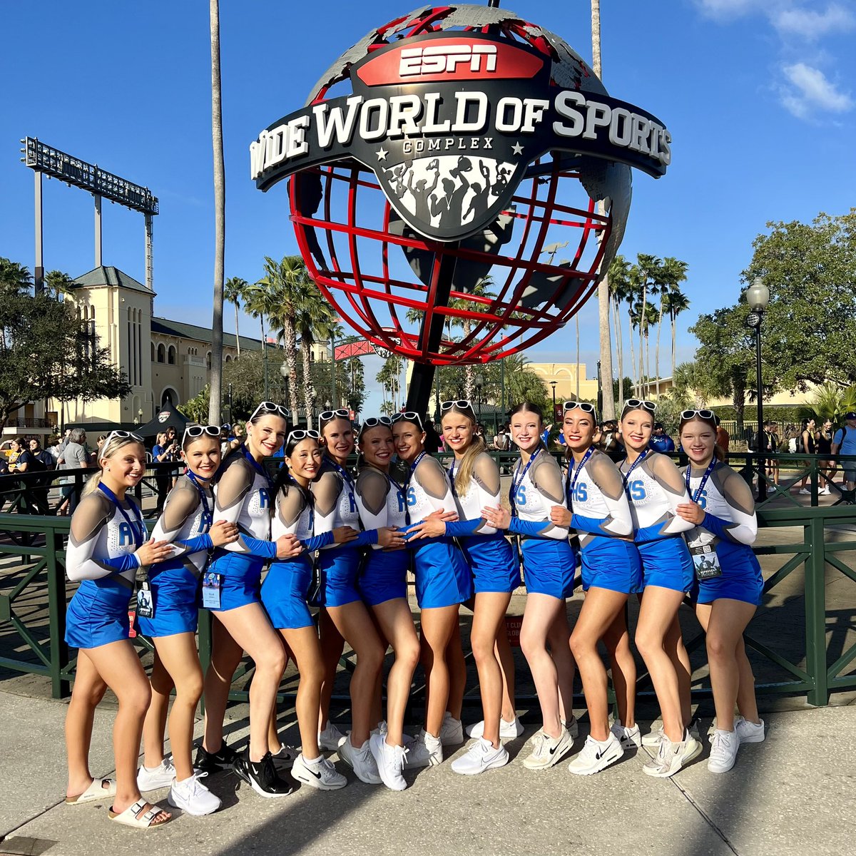 One of our team goals was to make it to Finals with one of our routines.. We did it! We will compete our Game Day routine again tomorrow in Finals at 12:09 pm! 💙🤍 Thank you to our families, friends, and community for all of your support! 💙🤍