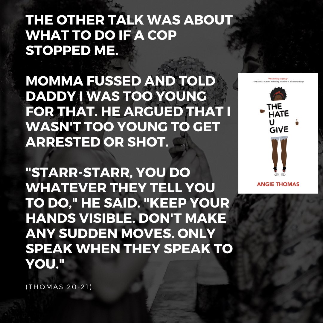 Angie Thomas is a rapper, journalist author from Jackson,Mississippi.The Hate U Give is a text selection in Gr10 English.
The Hate U Give follows Starr Carter who is navigating her response to a police shooting of her friend&deciding how to support her community #JASSVoiceBHM2022 https://t.co/tMFWVlbq7k