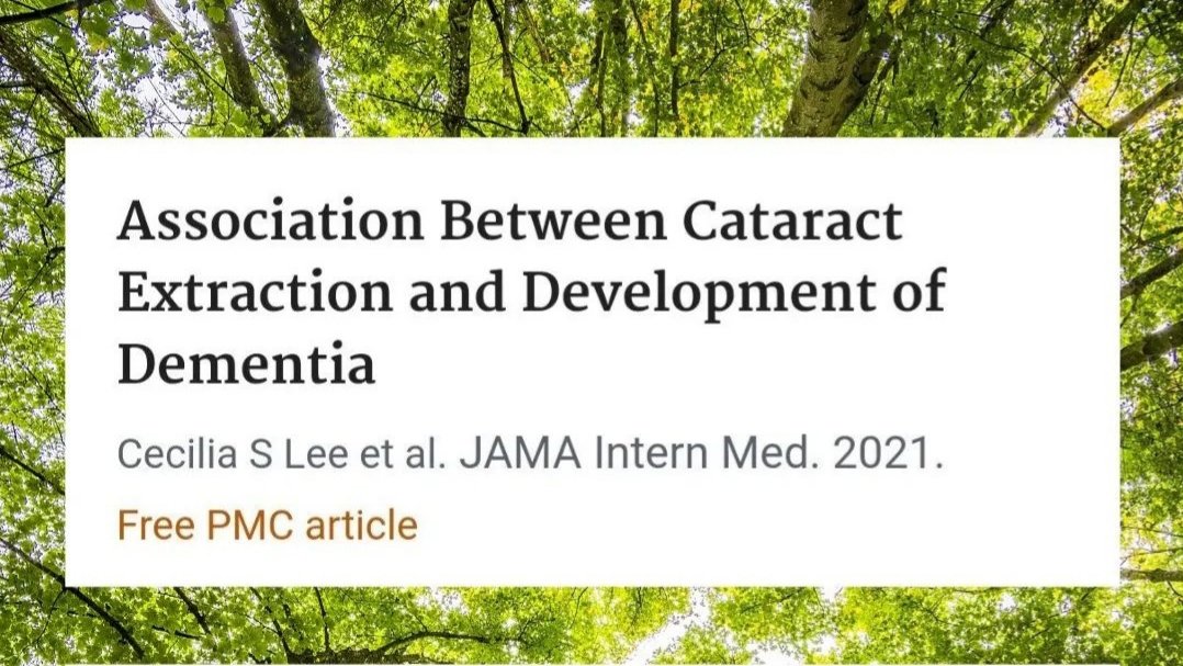 institutBadal's tweet photo. Un estudi recent de JAMA associa la cirurgia de cataracta amb la reducció a no desenvolupar demència.
Article complert al link:
htpps://jamanetwork.com/journals/jamainternalmedecine/fullarticle/2786583 

A Institut Oftalmològic Badal realitzem intervencions de Cataractes ⬇️⬇️ https://t.co/0o7vHlSbgI