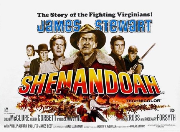 SaveRedlandLibr's tweet photo. 2:55pm TODAY on @Film4
The 1965 #Western film🎥 “Shenandoah” directed by #AndrewVMcLaglen from a screenplay by #JamesLeeBarrett
🌟#JamesStewart #DougMcClure #GlennCorbett #PatrickWayne #RosemaryForsyth #PhillipAlford #KatharineRoss https://t.co/1FE7hAgDe3
