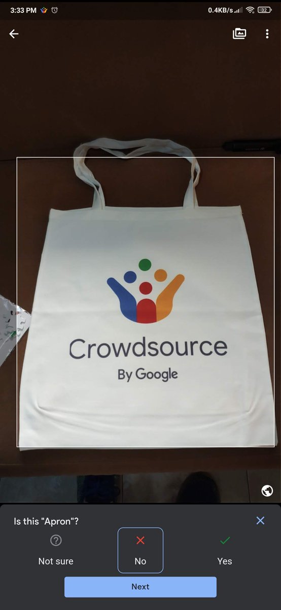 Something arrived, thanks for the #GoogleCrowdsource swag !😃 according to #SmartCamera it's an... apron🤨😂