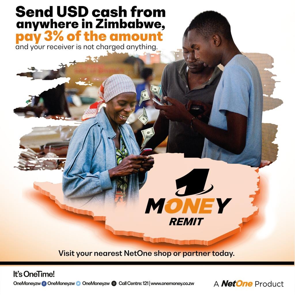 NetOneCellular's tweet photo. Send and collect USD cash instantly within Zimbabwe with OneMoney Remit. The service is convenient and affordable. The sender is charged ONLY 3% and the receiver gets the full amount with no charges.

Visit your nearest NetOne shop today

#onemoneyremit https://t.co/fBEPidRRjX