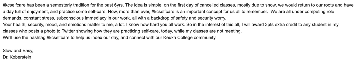 Prof_Koberstein's tweet photo. #kcselfcare is one of my favorite traditions. The concept is simple, and it warms my heart to see all the fun our students have!
He we go, on our 6th year! https://t.co/JfjySLLFDf
