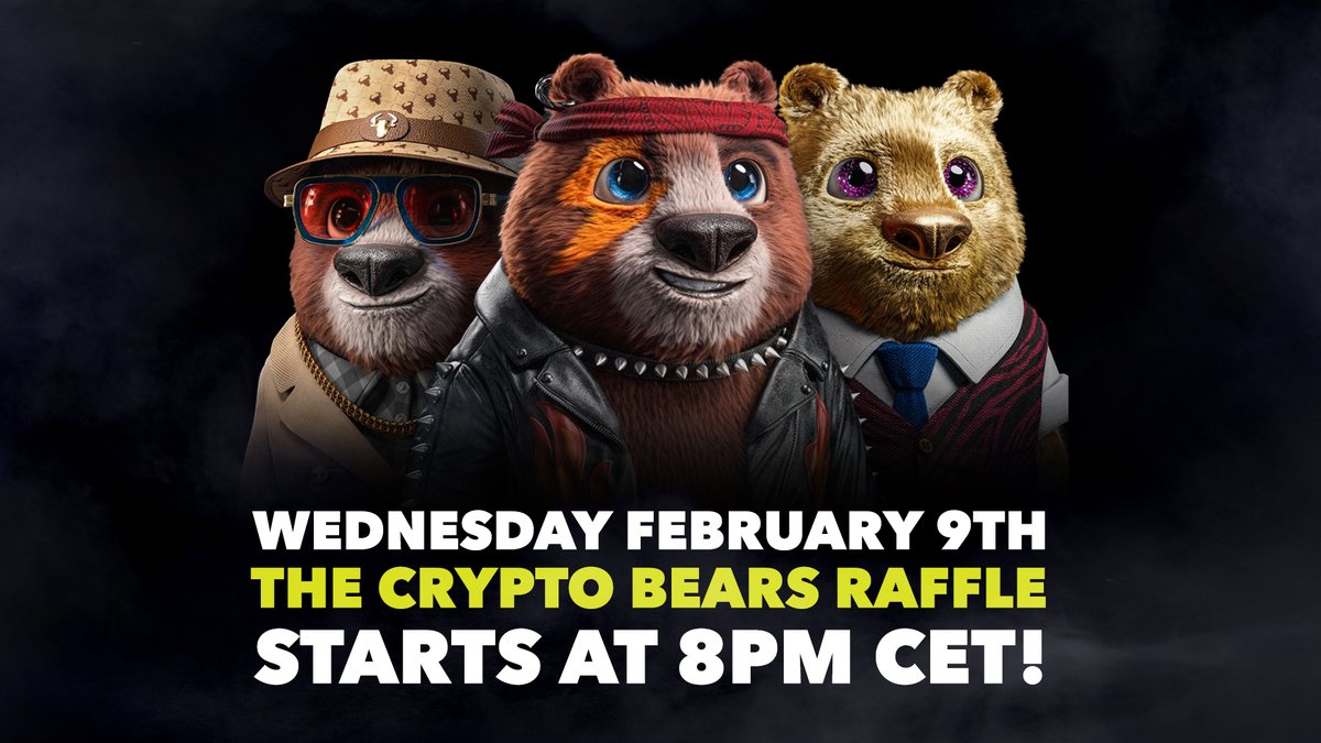 Wednesday February 9th the raffle starts at 8 PM CET! 

Have you joined our Discord yet? 👇
discord.com/invite/cryptob…