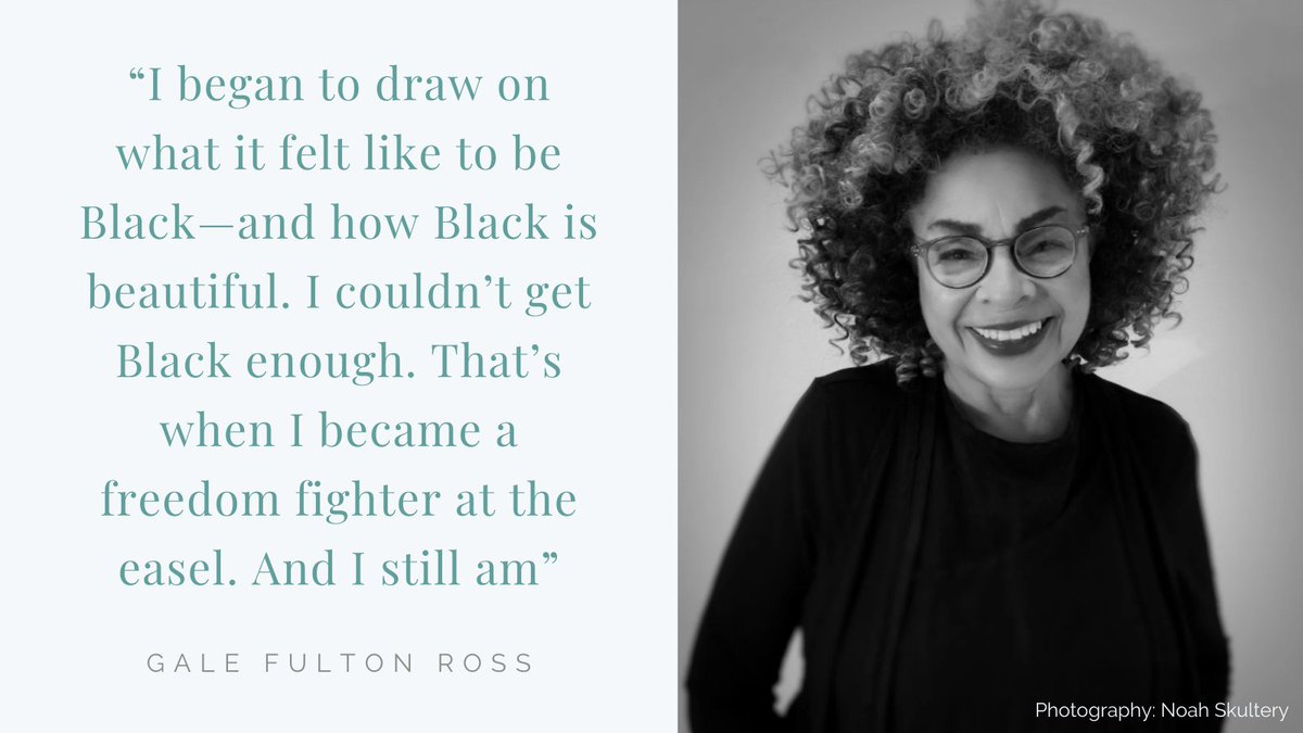 MagnifyGood's tweet photo. A painter, portraitist, printmaker, and sculptor, Gale Fulton Ross visually voices the stories of the Black community. She became the first Black woman to exhibit her work on Palm Avenue in downtown Sarasota in the late 1990s. #BlackHistoryMonth #MagnifyGood #BHM2022 https://t.co/O1QiNXEipC