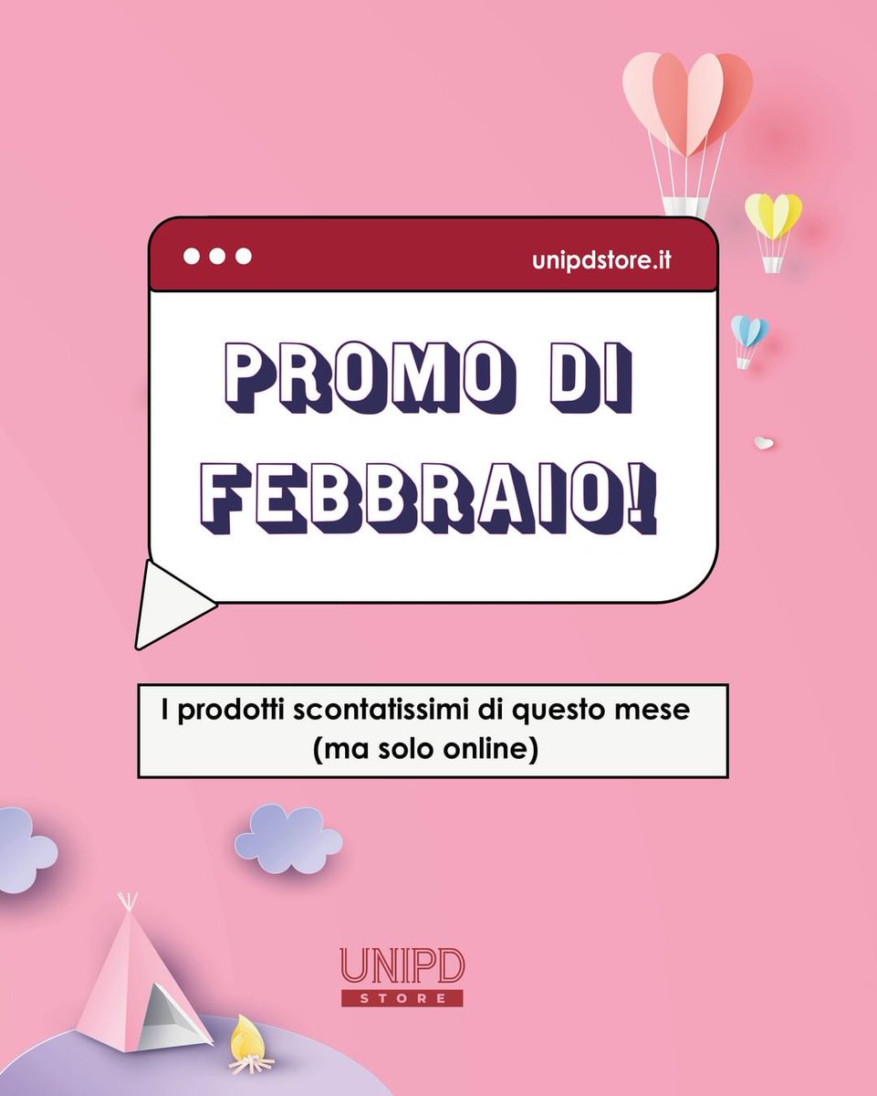UniPadova's tweet photo. 🤩 Scopri le promozioni del mese all’#unipdstore. L’offerta è valida solo nello store online > https://t.co/tWLGswkEFJ https://t.co/WrUd5mykeV
