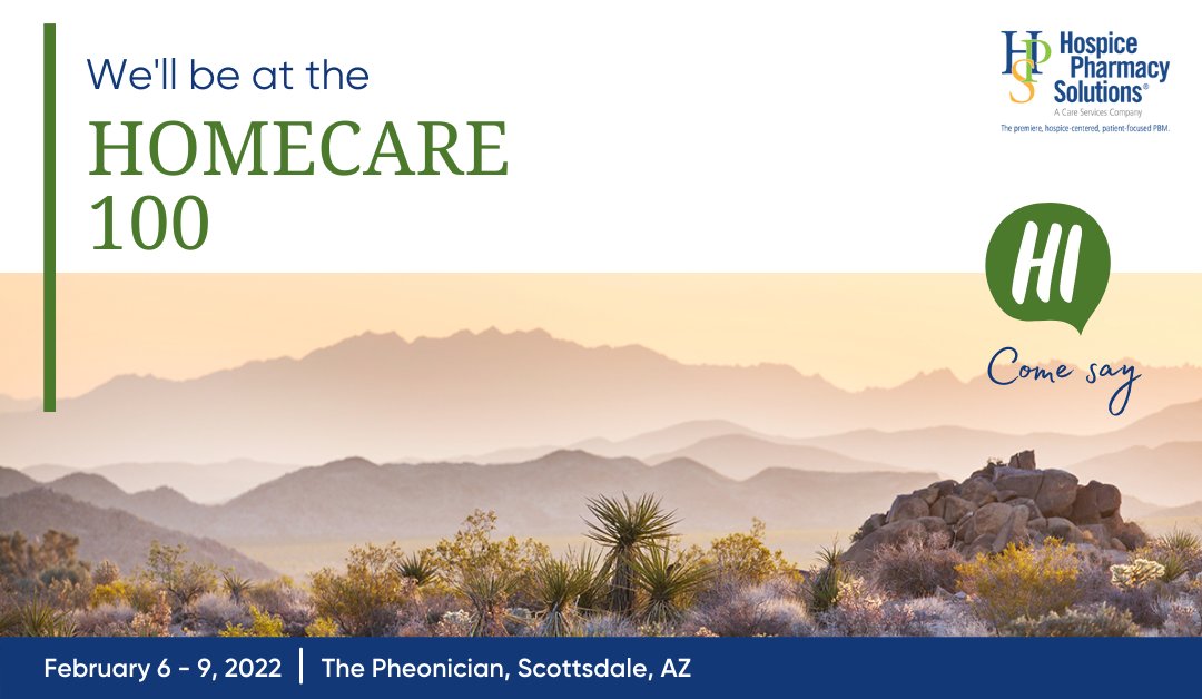 In just a few days, a few of our team members will be representing HPS at Home Care 100 in Scottsdale, AZ. We are excited for this time to connect with new and old colleagues and grow our leadership, strategic, and innovation skills. We hope to see you there! #hospice #HPS