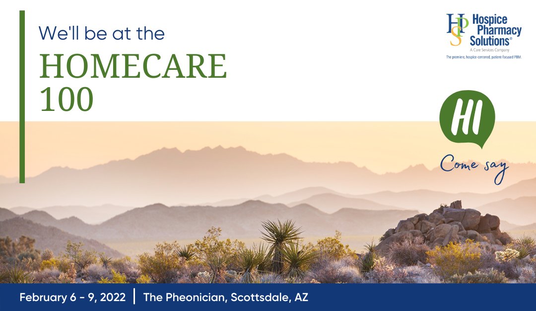 In just a few days, a few of our team members will be representing HPS at Home Care 100 in Scottsdale, AZ.  We are excited for this time to connect with new and old colleagues and grow our leadership, strategic, and innovation skills.  We hope to see you there! 

#hospice #HPS
