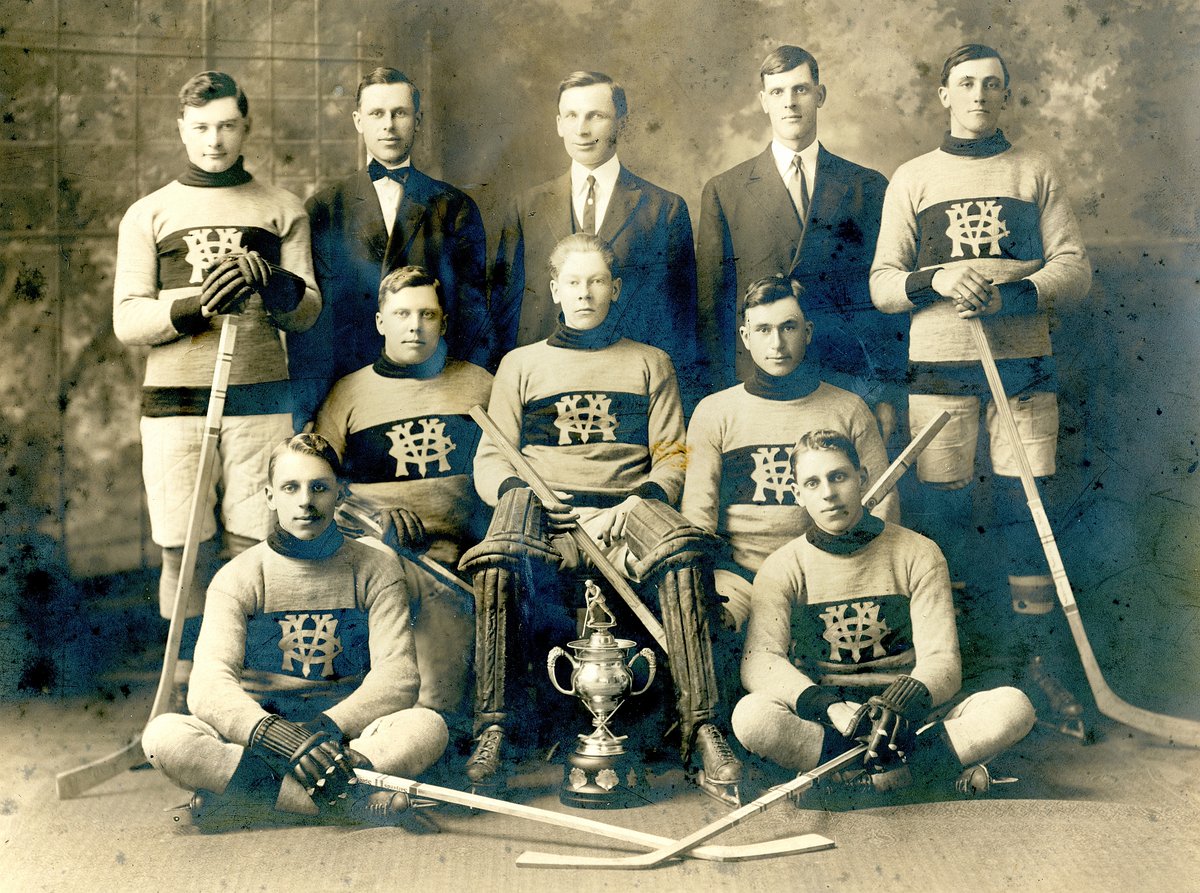This week's flashback is for all the hockey lovers out there! The Vernon Hockey Club won the coveted “Shaver Trophy” in 1915. 

To learn more about ice hockey from 100 years ago check out the museum's publication “1907 Metcalfe Wins the Cup”!  

#FlashbackFriday #Hockey #Vernon