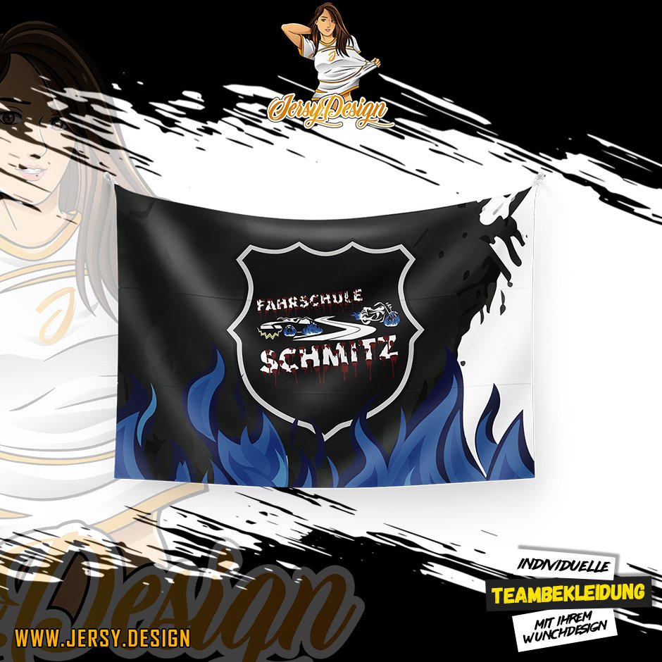 Mal was ganz neues in unserem Shop. Eine Flagge für die Fahrschule Schmitz! 🚘

➡️ jersy.design/shop.php?shopI…

#merch #gaming #gamer #esport #jerseys