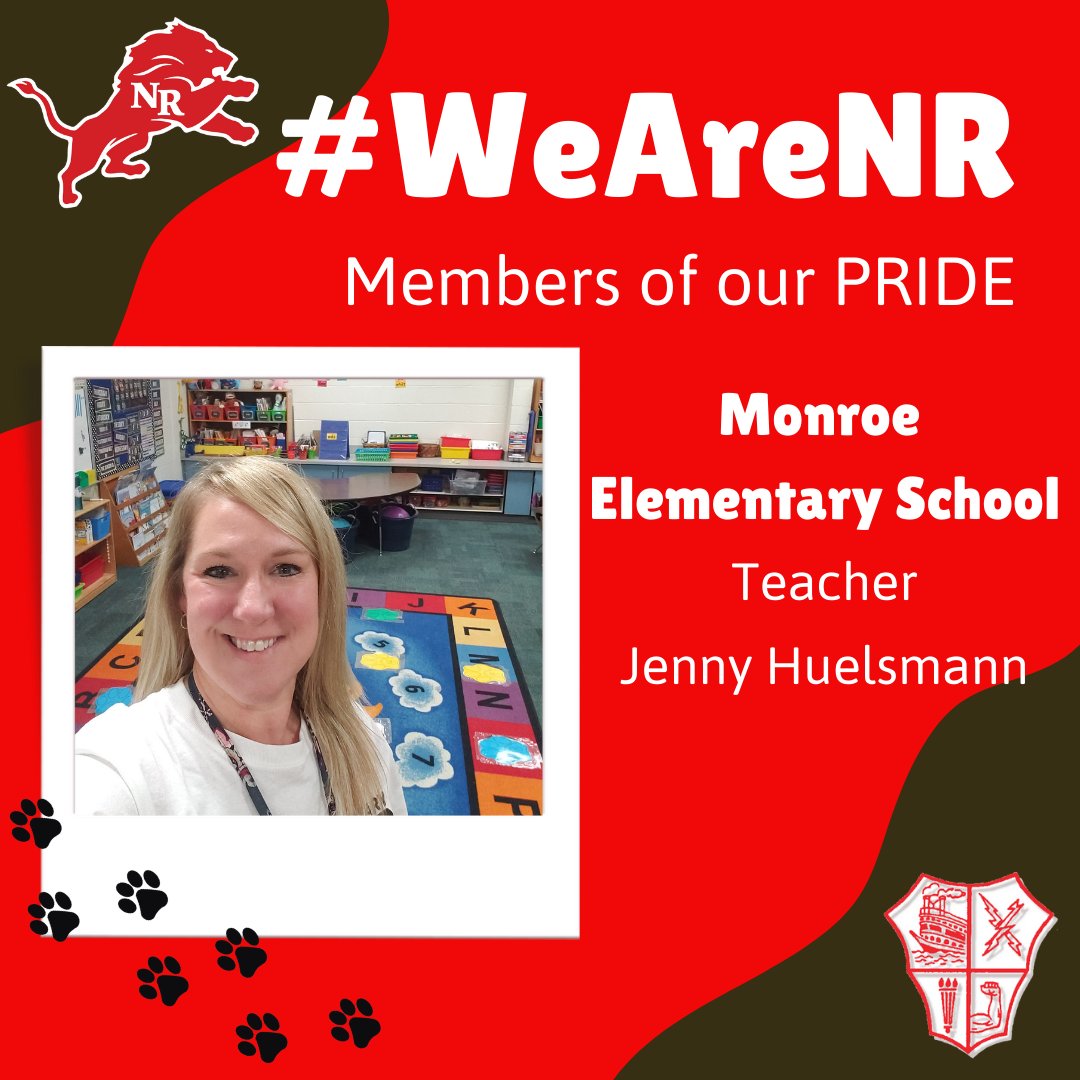 This week's #WeAreNR spotlight shines on @NREVSD_Monroe teacher Jenny Huelsmann. You can read about her on our Facebook page. https://t.co/y4kcAFlCrB https://t.co/5qgRqOLMo2
