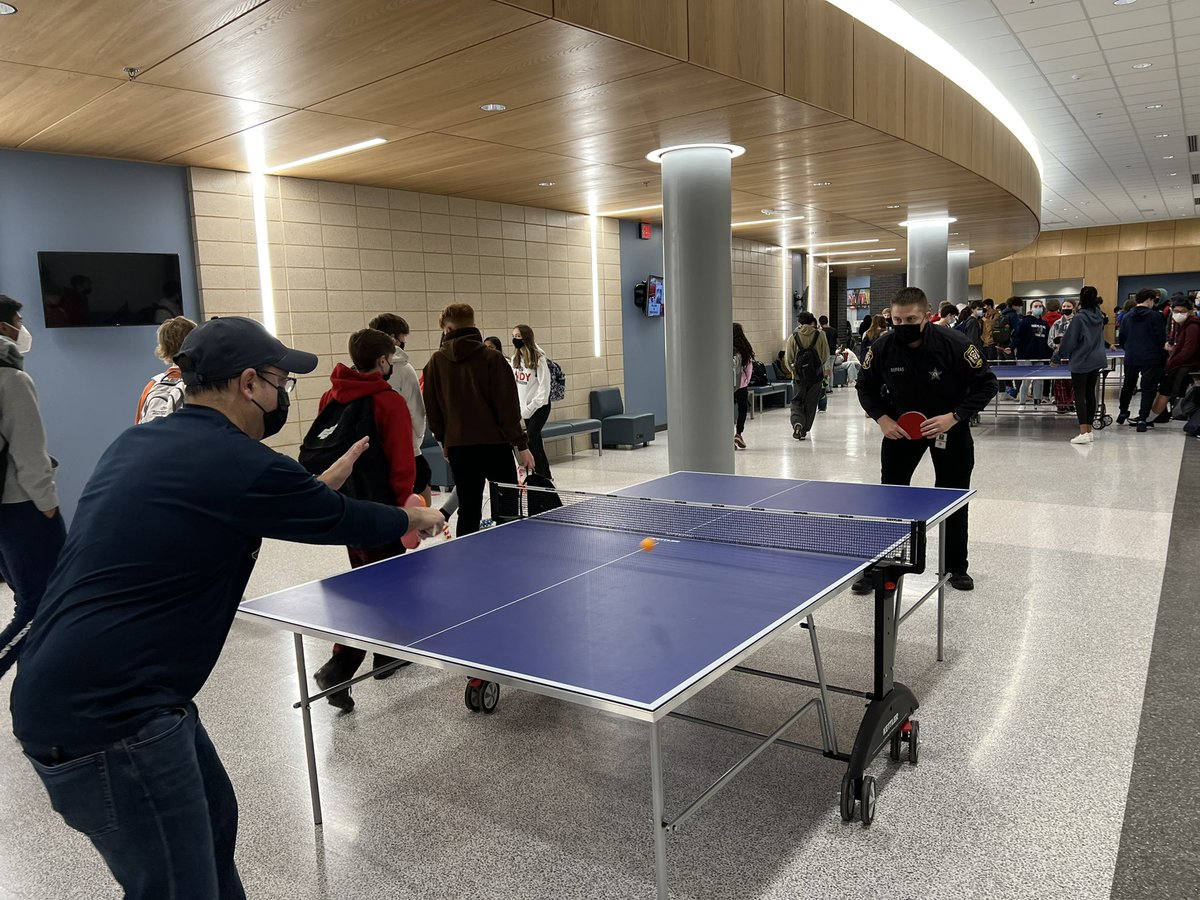 Only @indynationlcps will you find the principal and SRO locked in a ping pong battle on a Friday morning. #indyOE