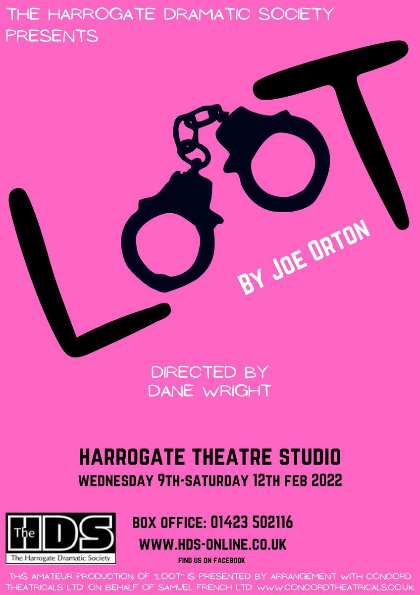 Coming up next week we have another of our fab community companies <a href="/HgateDramatics/">Harrogate Dramatic Society</a> performing Loot👏

Withering satire of faith, law and order, and the rituals of bereavement meet breakneck farce in Joe Orton’s frenetic black comedy.

🗓 09-12 FEB
🎟 ow.ly/Cpfa50HCEwS