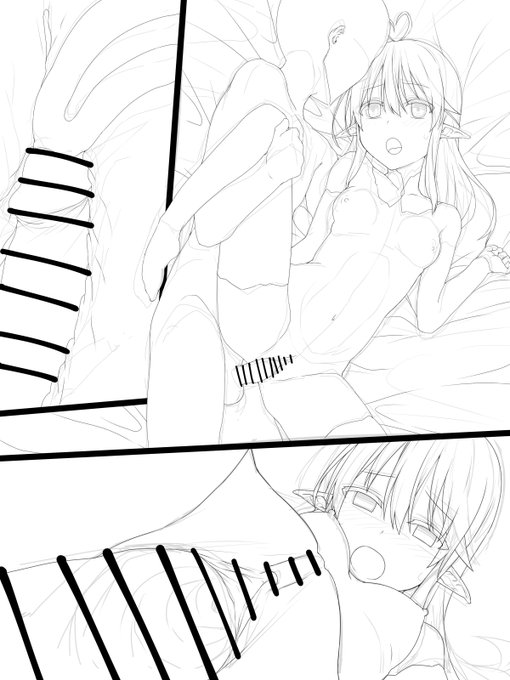 漫画のページみたいな絵の線画～ 