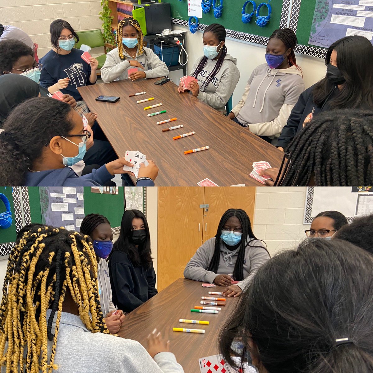 What an amazing last class of the Quad with these super kind students! 🃏 They succeeded so well and all worked so hard to continue their language learning this term in French. Je suis tellement fière de vous!! ❤️✨ See you next year in Gr. 11 Core French!! 👩🏻‍🏫 #thisisND