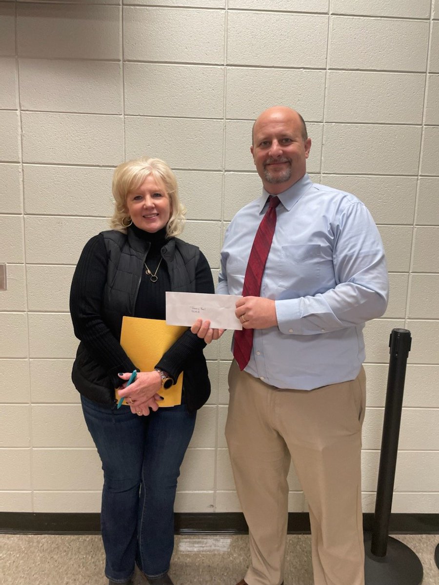 Earlier this week @tlhanna_ad met with <a href="/kimday0831/">Kim Day</a>, the late wife of legendary Battery Creek and Liberty wrestling coach Nate Day. She presented the association with a check to allow the association to begin giving the Nate Day Scholarship.