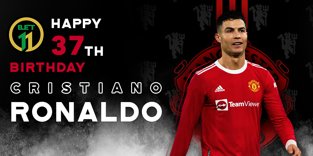 Bet11_ZM's tweet photo. 🎉 Today Cristiano Ronaldo turns 37!

👏 He is widely regarded as 1 of the greatest players of all time and has won 32 trophies. Phenomenal Portuguese has made over 1,100 professional career appearances, scored over 800 senior career goals for club and country.

#Bet11 https://t.co/RymRlkWXNO