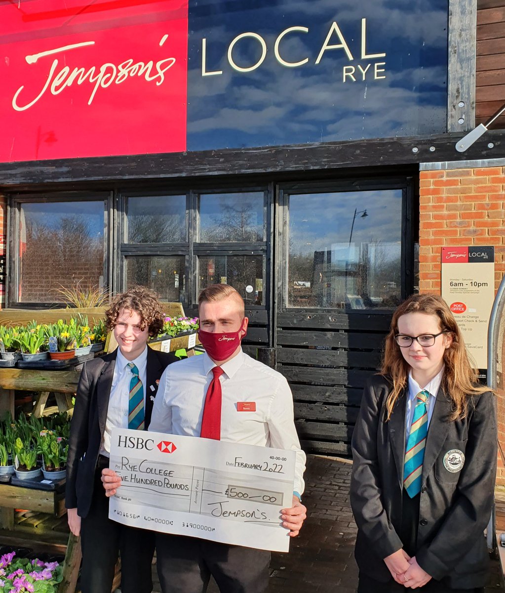 Jempson Foundation donation to Rye College.

Amy Biddle of Rye College said "We are very grateful for the kind donation. We're delighted to now have enough funding for our new bike shelter which will make a big difference to lots of students in our community. Thank you Jempson’s"