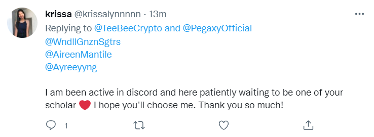 TeeBeeCrypto's tweet photo. Congrats to another winner🎉🎉🎉

#PegaxyScholarship #pegaxyrental #pegaxyScholar https://t.co/TbecFJpjJ9