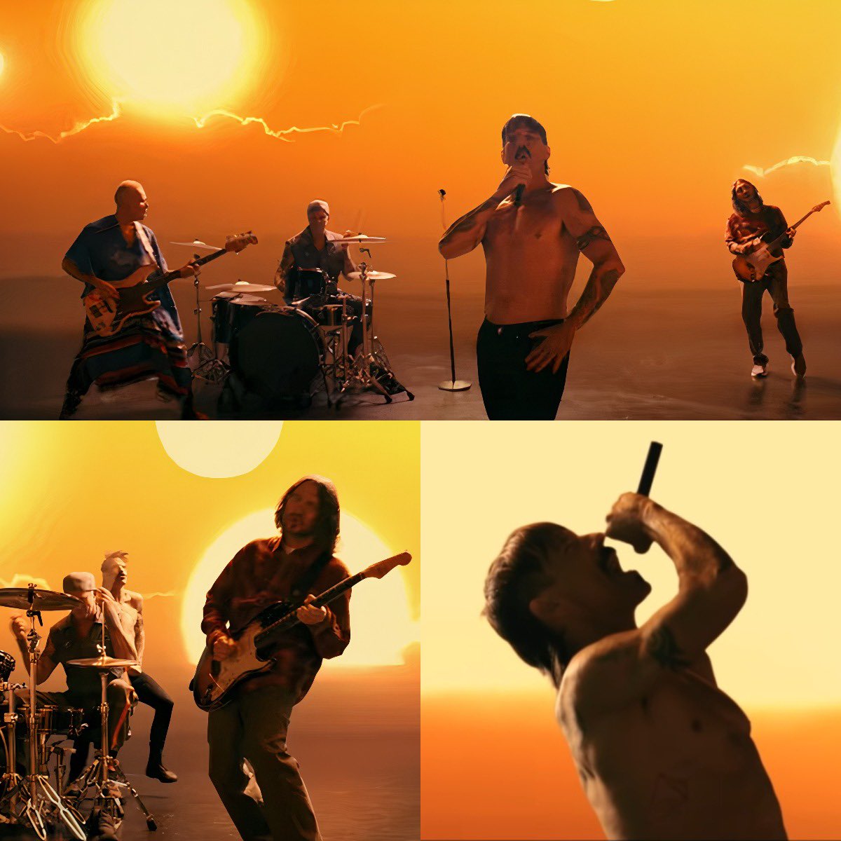 HugoGloss's tweet photo. Red Hot Chili Peppers celebra retorno de John Frusciante em clipe nostálgico de "Black Summer" https://t.co/iSYjmPXhPE (📸: Reprodução/YouTube) https://t.co/ipisOevQBD