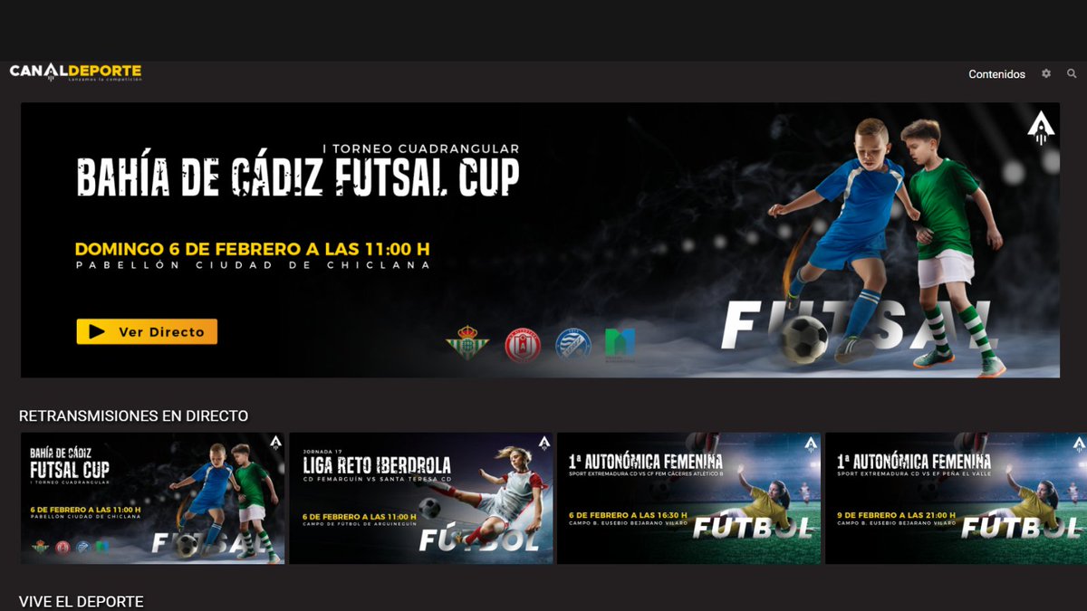 bcfutsalcup's tweet image. No te pierdas detalle del Torneo Cuadrangular Cadete que organizamos este domingo 6 de febrero en el 📍Pabellón Ciudad de Chiclana. Estés donde estés podrás seguirlo a través de este enlace:
canaldeportetv.com/#/content/cont…