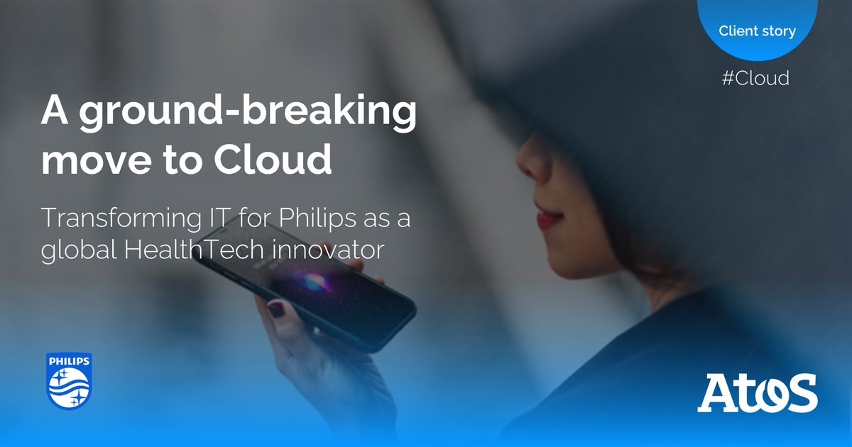 Atos's tweet photo. Read how @Philips and @awscloud, together with Atos, have designed and implemented a cloud transformation program that has reformed the digital landscape. 
Find out more ▶️ https://t.co/eBdM6FyiF6. 

#AtosHLS #cloud #clientstories #DigitalHealthcare https://t.co/XFSBrGCy6e