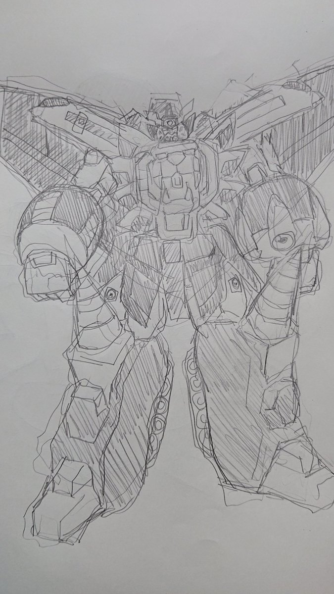 今日のらくがきその2
うろ覚えで描いたガオガイガー 