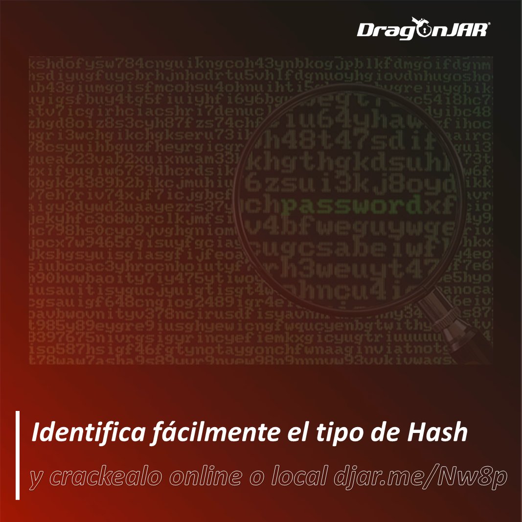 DragonJAR's tweet photo. Identifica fácilmente el tipo de hash, el módulo para crackearlo con hashcat o johntheripper, o buscarlo masivamente en las bases de datos online https://t.co/nc00Mu7Tmb #hash #cracking #gpucracking #gpu https://t.co/85z81rUood