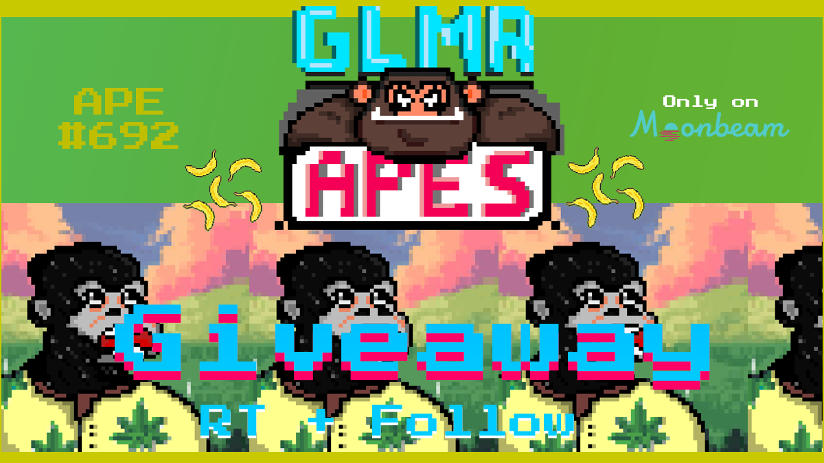 GLMRApes's tweet photo. 🎊 $GLMR APES giveaways!! 🎊

🦧 Get your #NFT to join our Happy Apes Club (GLMR APES holders) and take part in our upcoming Jungle Council election!

🍌To participate: 

1⃣ Follow @GLMRApes 
2⃣ Like + RT

⏰ You have until 06/02 15:00 UTC to join !

 🌐 https://t.co/nZfedBAAib https://t.co/y7z2aM2zAP