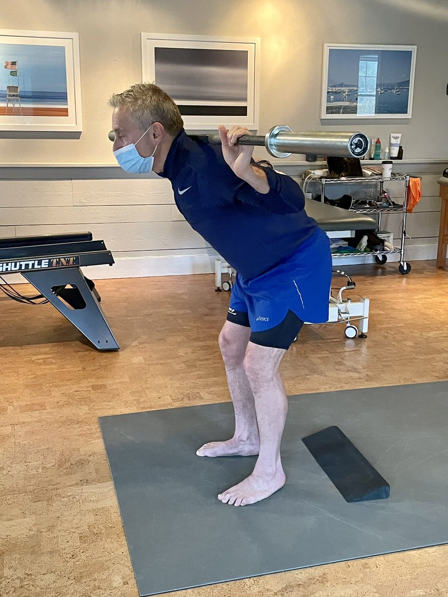 27eastPT's tweet photo. High hamstring tendon injury drills. Small progressive loads, learning to feel the load application change. #barbell #PHYSICALtherapy #runninginjuries #rogue #sagharbor #dothework https://t.co/kqCEOObbMF