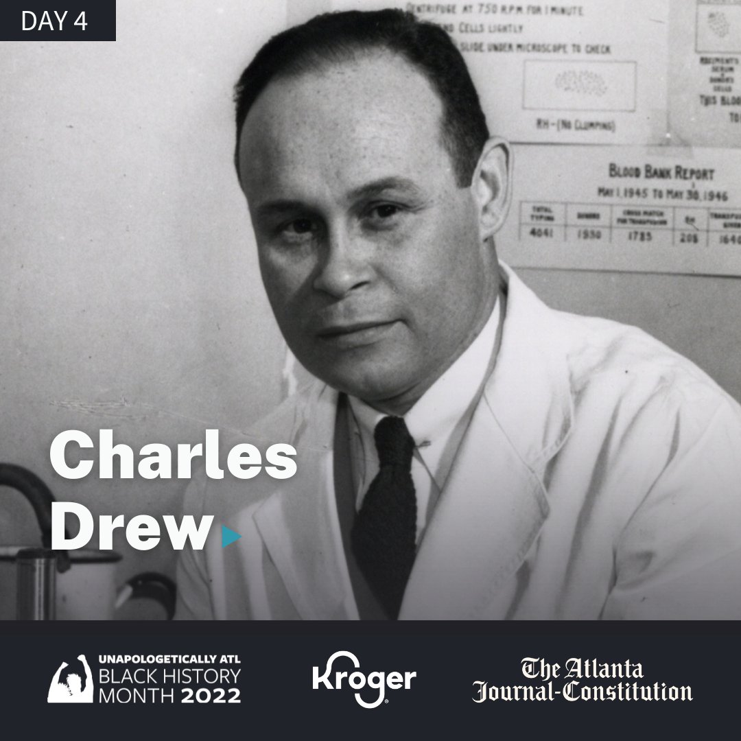 Unapologetically ATL #BlackHistoryMonth Day 4: Charles Drew 
The <a href="/ajc/">Atlanta Journal-Constitution</a> continues our focus on Black Health &amp; Wellness with a profile on the medical pioneer who invented a way to process and preserve blood plasma for transfusions. <a href="/JanelHDavis/">Janel Davis</a> 
PLS RT
ajc.com/news/charles-d…