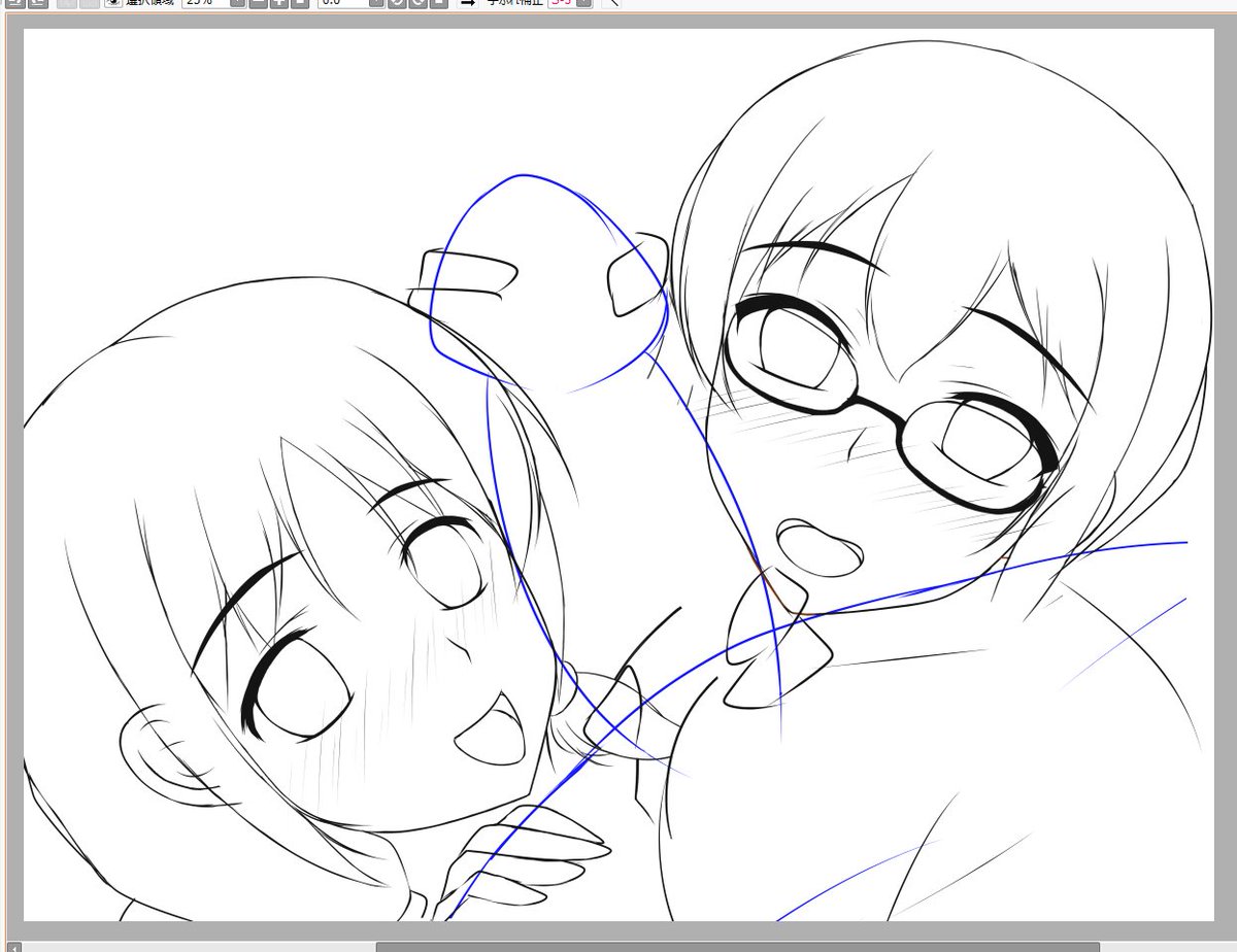 ぼちぼち次回作の線画作業を開始しております〆('ー`)b 