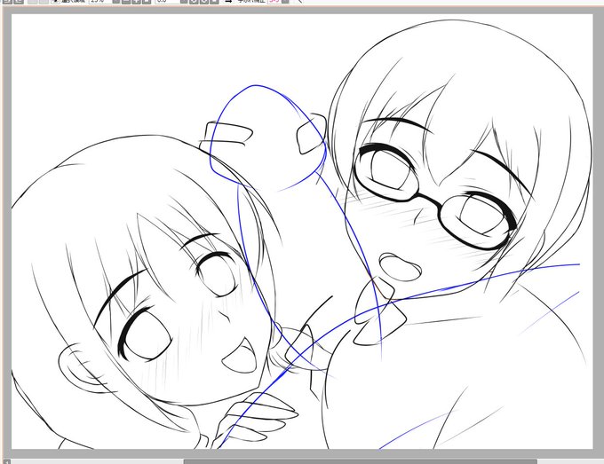 ぼちぼち次回作の線画作業を開始しております〆('ー`)b 