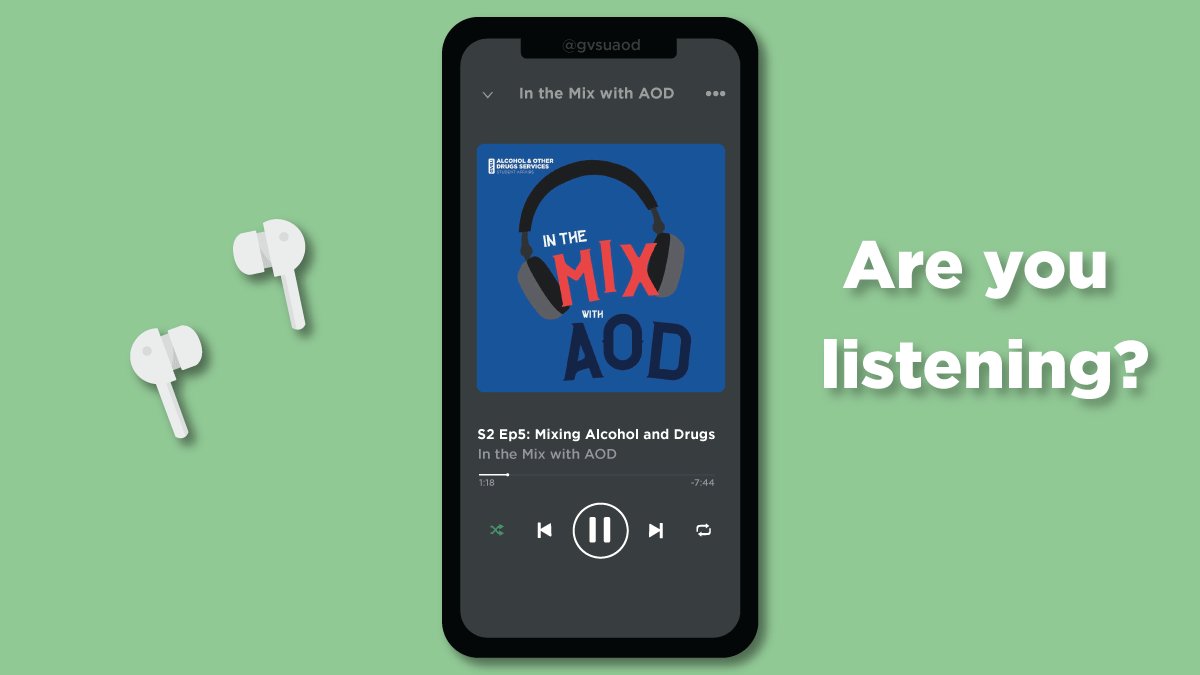 gvsuaod's tweet photo. Have you listened to our podcast yet? ๐ง Tune in to challenge your beliefs about alcohol and other drugs. Listen on Spotify, Audiobloom, Podcast Addict, Apple Podcast, and on https://t.co/3J1KCdzYIb
#gvsu #GVpodcast #gvsuaod #gvsuaod #GVWellness #GVPartySmart #GVSULakers https://t.co/7PmHxVL5Vq