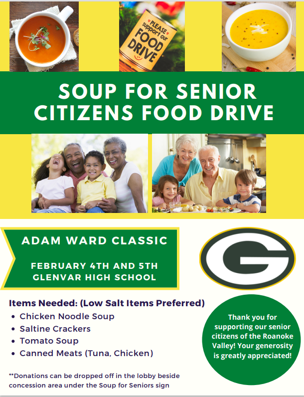 GlenvarHigh's tweet photo. Come out and support the Adam Ward Classic &amp; help local senior citizens by bringing a can of food.  The AWC is tonight and all day tomorrow! https://t.co/5WGKTPcQot