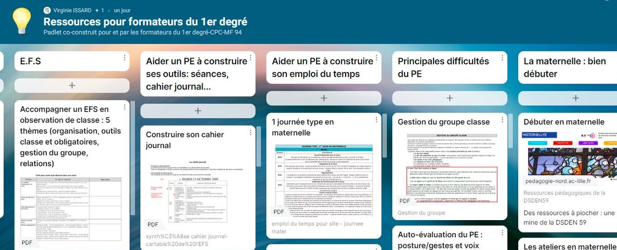 Bonjour.
Pour ceux et celles qui me l'ont redemandé :  Padlet pour 👉 les formateurs du 1er degré <a href="/AcCreteil/">Académie de Créteil</a>
 Registre visites et écrits conseils, maternelle, élèves à besoins particuliers (dys...)... En espérant qu'il vous soit utile.padlet.com/issard/formate…