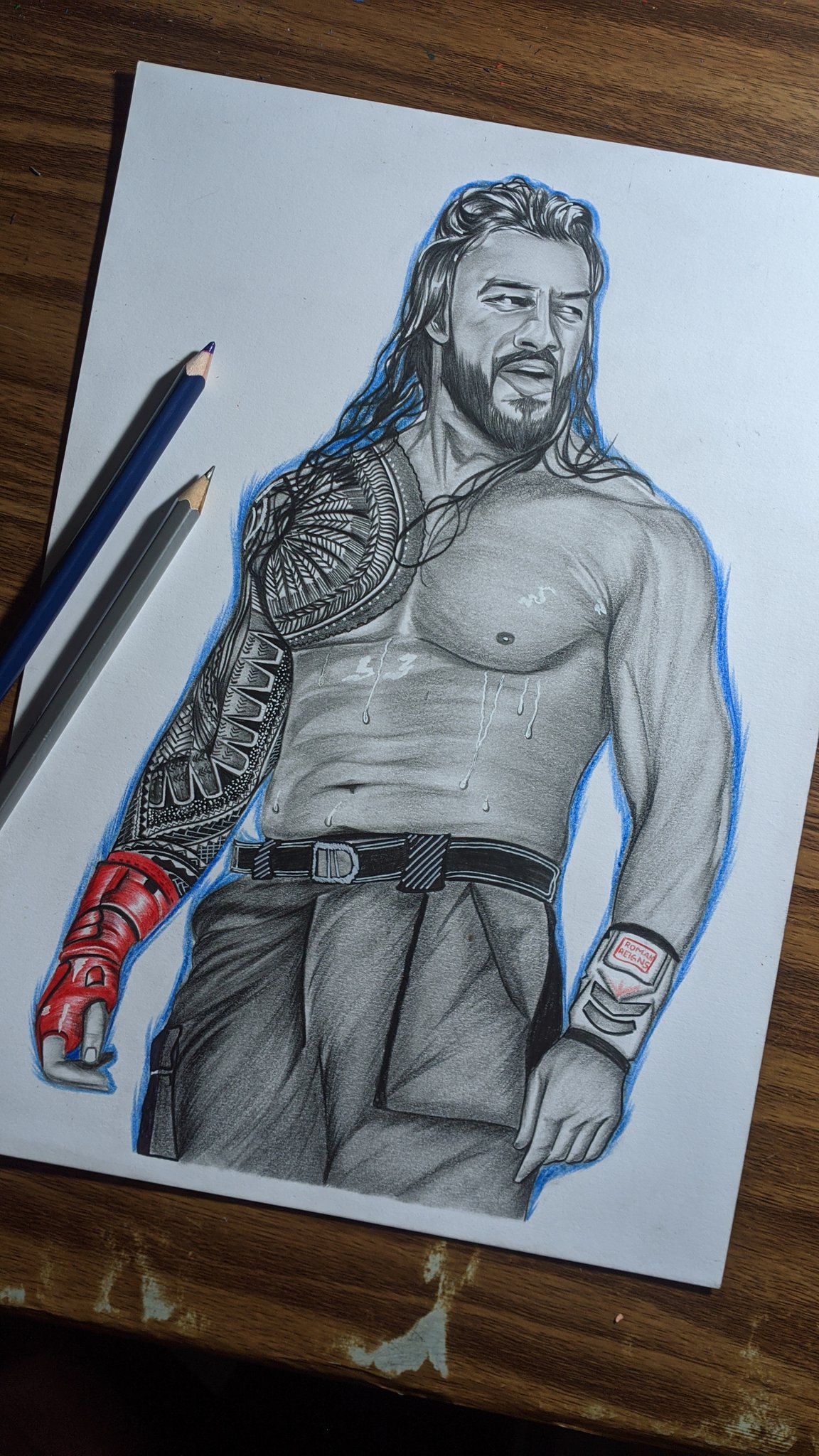 Nolanium on Twitter Digitally touchedup WWERomanReigns drawing from  last weeks time lapse video RomanReigns headofthetable tribalchief wwe  wrestling wrestlingart httpstco3g2BYR1IHS  X