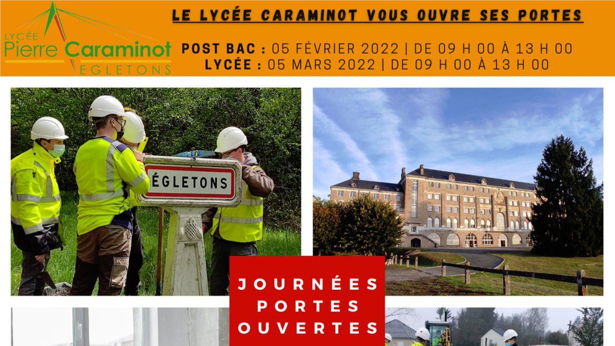 Journées Portes ouvertes Ufa Caraminot

Vous souhaitez découvrir nos formations en apprentissage dans le domaine des Travaux public ?

Rendez vous aux journées portes ouvertes du Lycée Pierre Caraminot les 5 février (post bac) et 5 mars (post 3ème)

#apprentissage #JPO