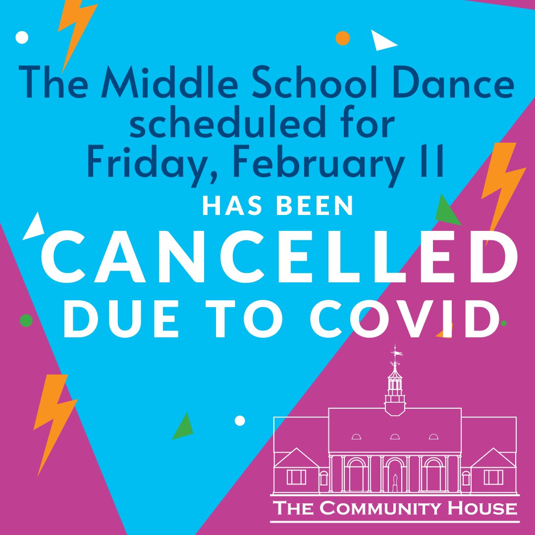 In consideration of the number of local COVID cases (mass.gov/info.../covid-…), our Middle School Dances will remain on hold until further notice. The Middle School Dance scheduled for next Friday, February 11 has been cancelled.