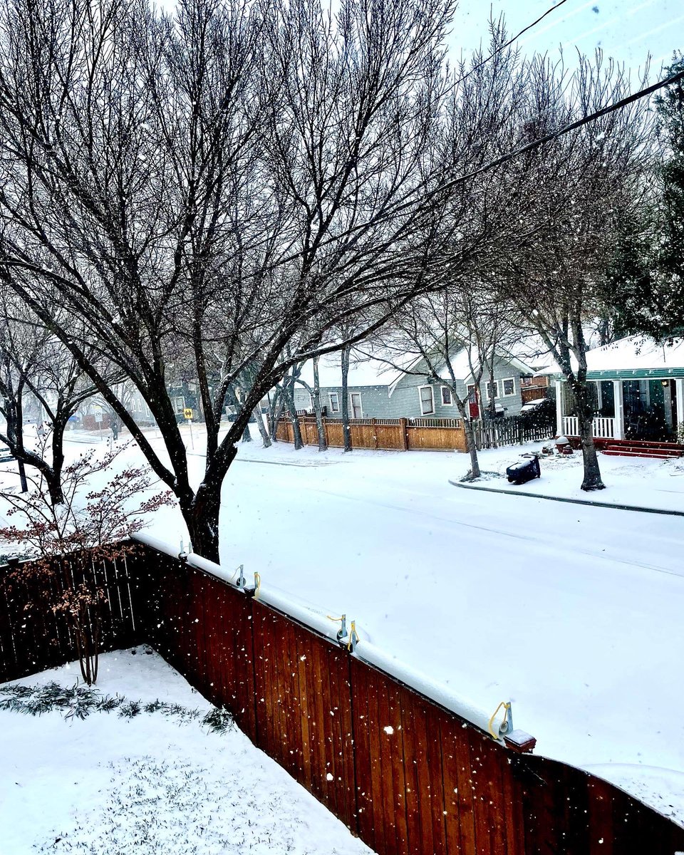 AshlinSamuel's tweet photo. #TexasSnow #2022snow #TexasWeather #FortWorth #stockyards https://t.co/w8rvbiEEGk